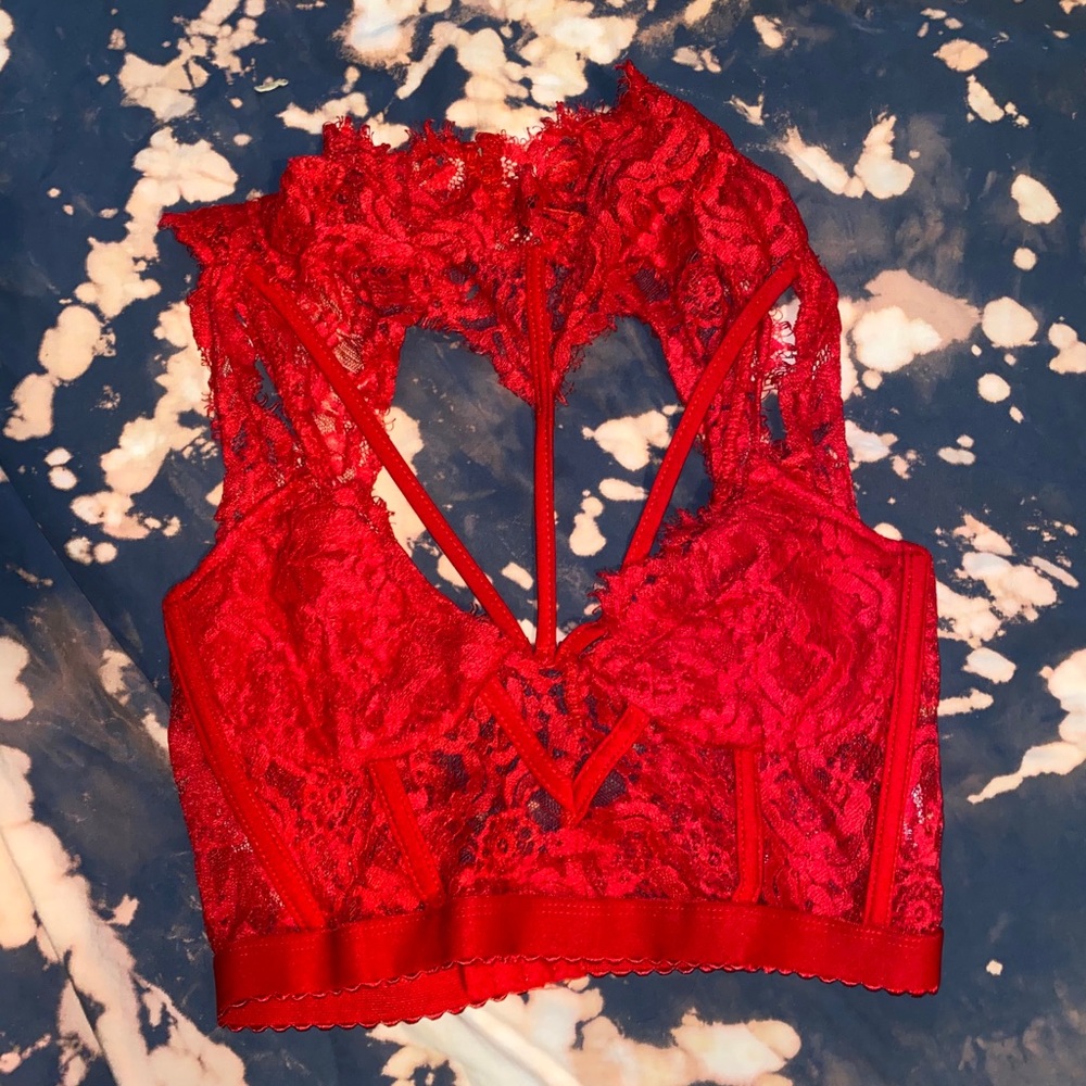 Red lace lingerie piece never worn size medium